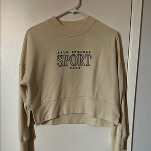 Palm Springs Sport Club Beige Crop Crewneck